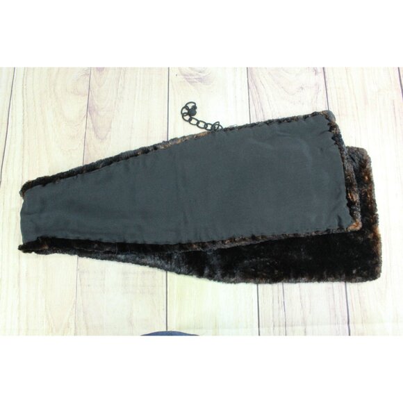 Antique Victorian Cape Rectangle Collar Neck Scarf Shawl Brown - Picture 2 of 2